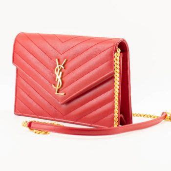 ysl envelope chain wallet red|ysl monogram chain wallet.